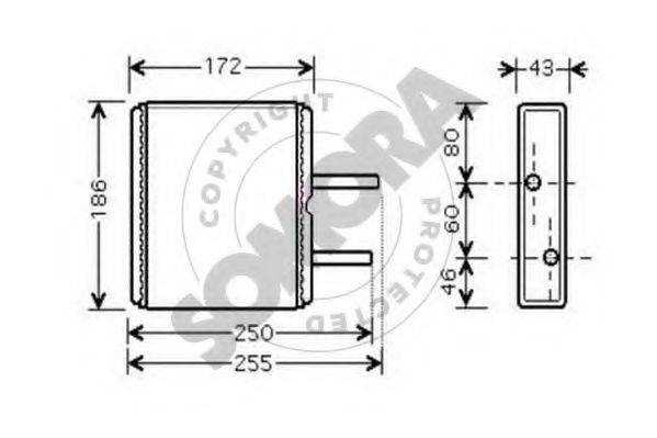SOMORA 303050 Теплообмінник, опалення салону