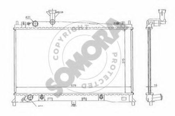 SOMORA 161140C Радіатор, охолодження двигуна