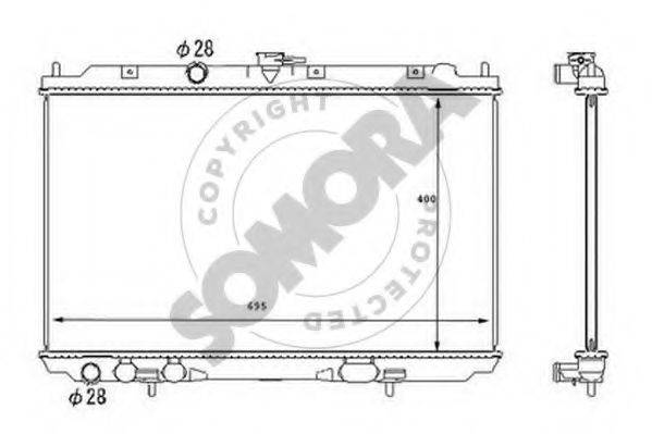 SOMORA 193440B Радіатор, охолодження двигуна
