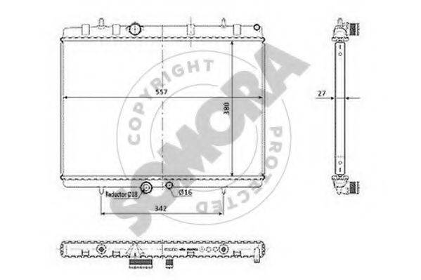 SOMORA 221340D Радіатор, охолодження двигуна