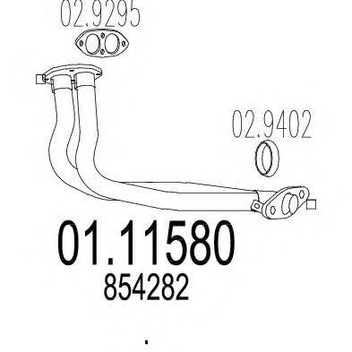MTS 0111580 Труба вихлопного газу