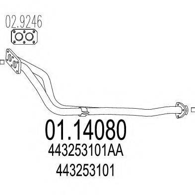MTS 0114080 Труба вихлопного газу