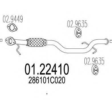 MTS 0122410 Труба вихлопного газу
