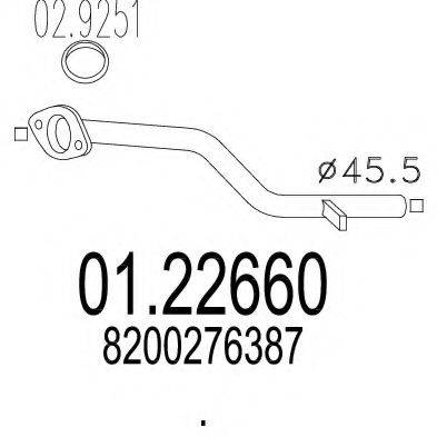 MTS 0122660 Труба вихлопного газу