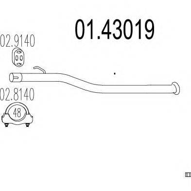 MTS 0143019 Труба вихлопного газу