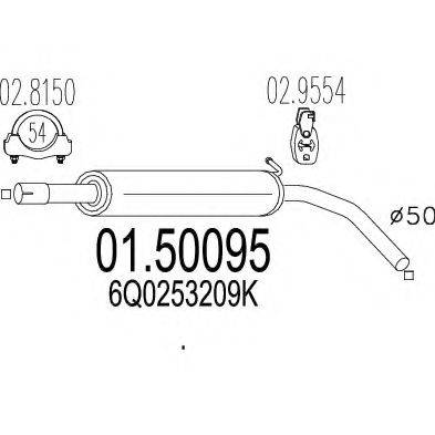 MTS 0150095 Середній глушник вихлопних газів