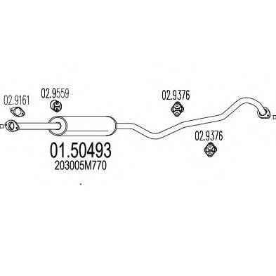 MTS 0150493 Середній глушник вихлопних газів