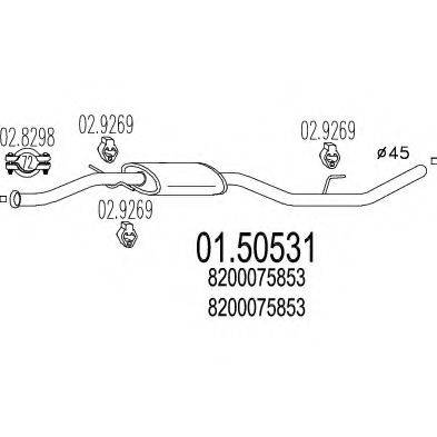 MTS 0150531 Середній глушник вихлопних газів