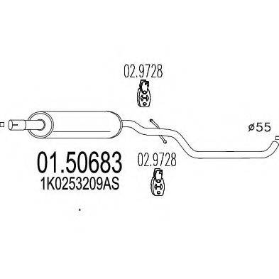 MTS 0150683 Середній глушник вихлопних газів