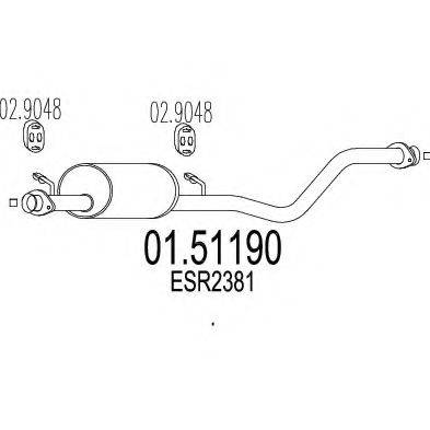 MTS 0151190 Середній глушник вихлопних газів