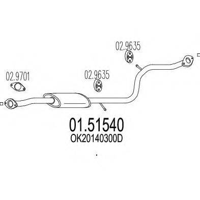 MTS 0151540 Середній глушник вихлопних газів