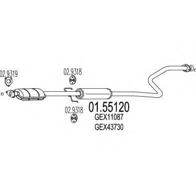 MTS 0155120 Середній глушник вихлопних газів