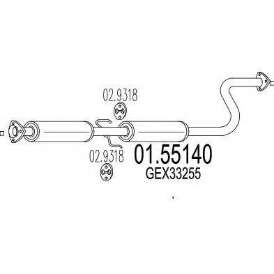 MTS 0155140 Середній глушник вихлопних газів