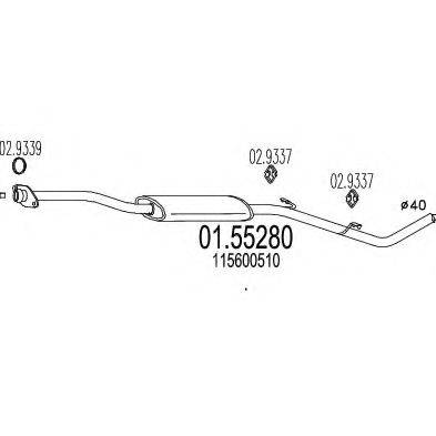 MTS 0155280 Середній глушник вихлопних газів