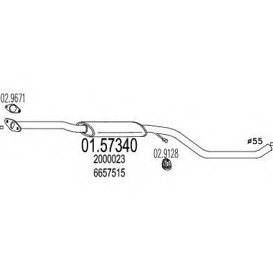MTS 0157340 Середній глушник вихлопних газів