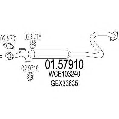 MTS 0157910 Середній глушник вихлопних газів