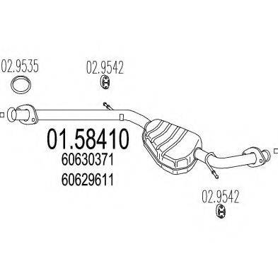 MTS 0158410 Середній глушник вихлопних газів