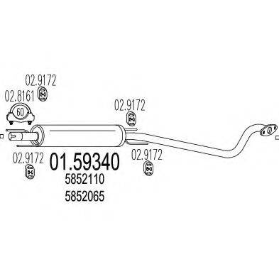 MTS 0159340 Середній глушник вихлопних газів