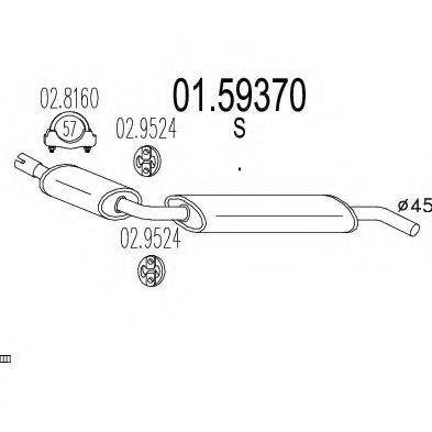 MTS 0159370 Середній глушник вихлопних газів