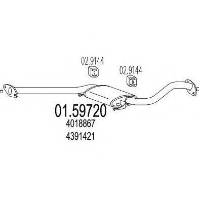 MTS 0159720 Середній глушник вихлопних газів