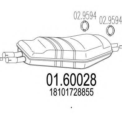 MTS 0160028 Глушник вихлопних газів кінцевий
