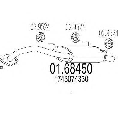 MTS 0168450 Глушник вихлопних газів кінцевий