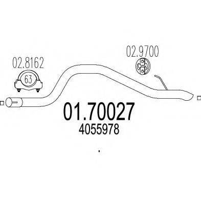 MTS 0170027 Труба вихлопного газу