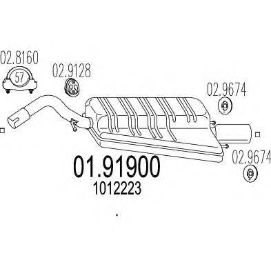 MTS 0191900 Глушник вихлопних газів кінцевий