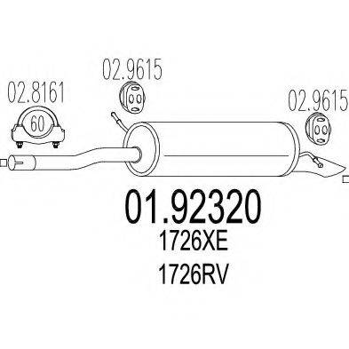 MTS 0192320 Глушник вихлопних газів кінцевий