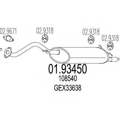 MTS 0193450 Глушник вихлопних газів кінцевий