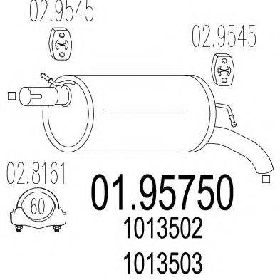 MTS 0195750 Глушник вихлопних газів кінцевий