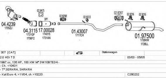 MTS C260232006131 Система випуску ОГ