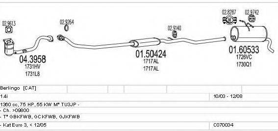 MTS C070034000950 Система випуску ОГ