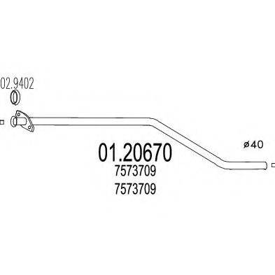 MTS 0120670 Труба вихлопного газу