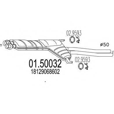 MTS 0150032 Середній глушник вихлопних газів
