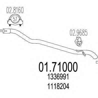 MTS 0171000 Труба вихлопного газу