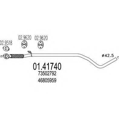 MTS 0141740 Труба вихлопного газу