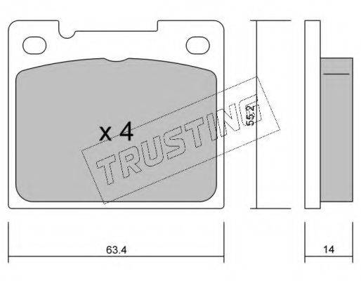 TRUSTING 0040 Комплект гальмівних колодок, дискове гальмо