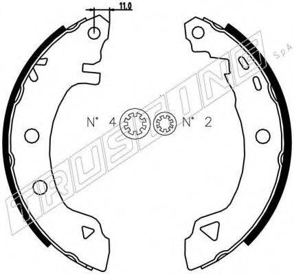 TRUSTING 004008 Комплект гальмівних колодок