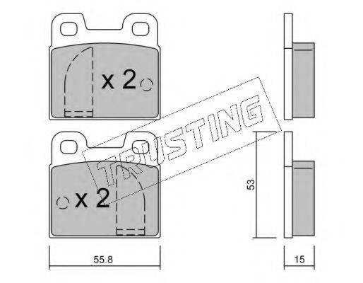 TRUSTING 0100 Комплект гальмівних колодок, дискове гальмо