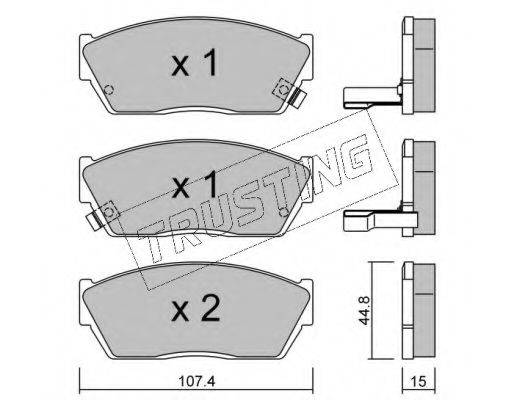 TRUSTING 0562 Комплект гальмівних колодок, дискове гальмо