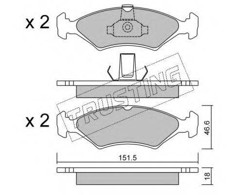 TRUSTING 0950 Комплект гальмівних колодок, дискове гальмо
