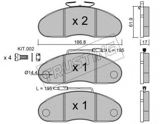 TRUSTING 1130 Комплект гальмівних колодок, дискове гальмо