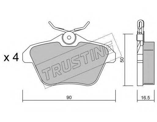 TRUSTING 1150 Комплект гальмівних колодок, дискове гальмо