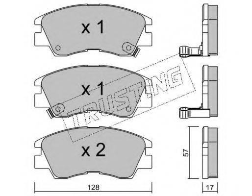 TRUSTING 1170 Комплект гальмівних колодок, дискове гальмо