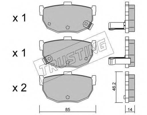 TRUSTING 3710 Комплект гальмівних колодок, дискове гальмо