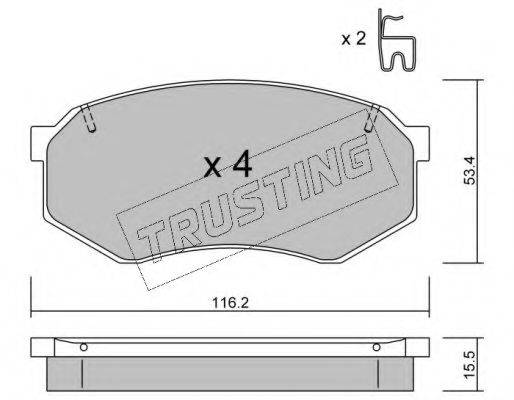 TRUSTING 4870 Комплект гальмівних колодок, дискове гальмо