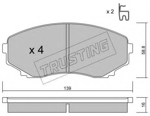 TRUSTING 4930 Комплект гальмівних колодок, дискове гальмо