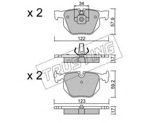 TRUSTING 5770 Комплект гальмівних колодок, дискове гальмо
