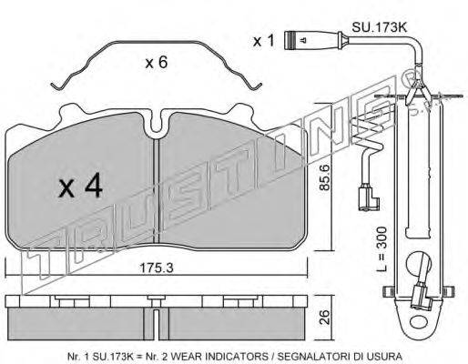 TRUSTING 5981W Комплект гальмівних колодок, дискове гальмо